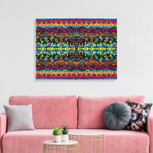 Färgfull Hypnotic-Voyage Geometric Art Mönster Canvastryck