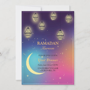 färgfull Iftar-inbjudan Inbjudningar