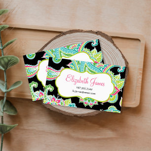 Färgfull Illustrated Bohemian Paisley Visitkort