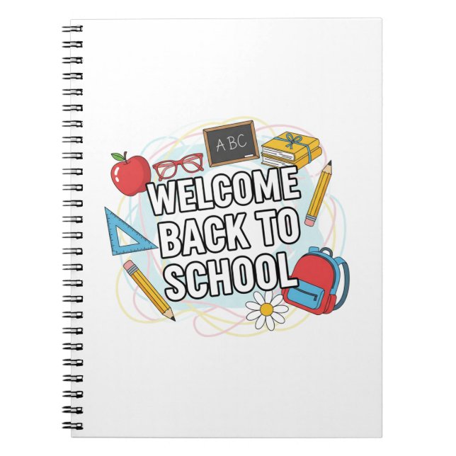 Färgfull illustration av Back to school Anteckningsbok (Framsidan)