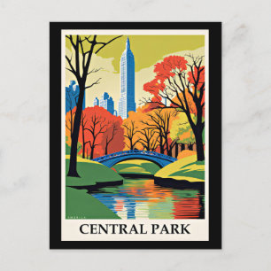 Färgfull illustration av Central Park Vykort