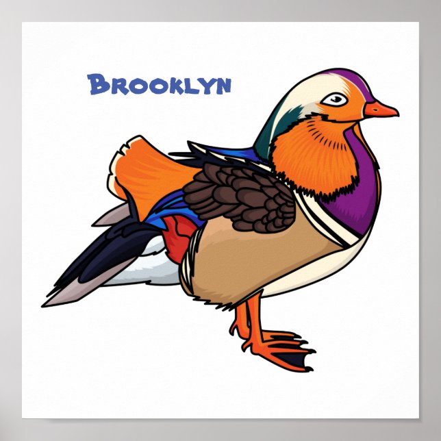 Färgfull illustration av mandarin anka poster (Framsidan)