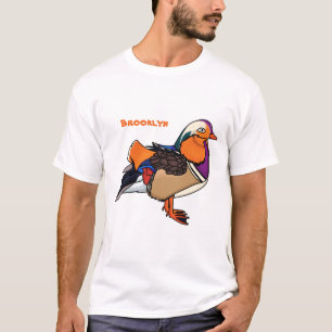 Färgfull illustration av mandarin anka t shirt
