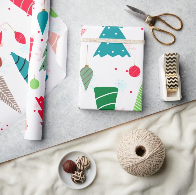 Färgfull illustration: Julsöt för barn träd Presentpapper (Hantverk)