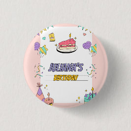 Färgfull illustrativ Födelsedagsfest Knapp