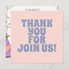 Färgfull Illustrative Födelsedagsfest inbjudan