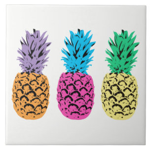 Färgfull illustrerad ananas kakelplatta