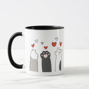 Färgfull, illustrerad Cute Cats Alla hjärtans dag Mugg