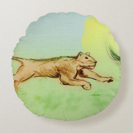 Färgfull illustrerad runda kuddar - Fas