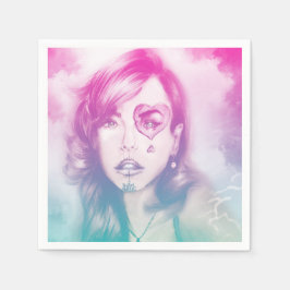 Färgfull illustrerad uppsättning blöjor - regnbåge pappersservett