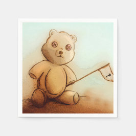 Färgfull illustrerad uppsättning blöjor - Teddy Pappersservett