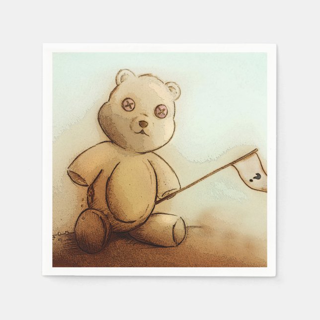 Färgfull illustrerad uppsättning blöjor - Teddy Pappersservett (Framsidan)