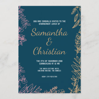 Färgfull inbjudan till Lunch Party-Förlovning