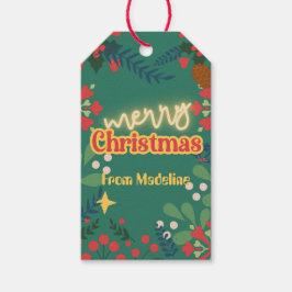 Färgfull inbjudan till modern julfest presentetikett