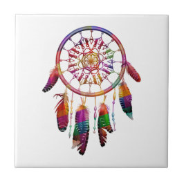 Färgfull Indian Dreamcatcher Kakelplatta