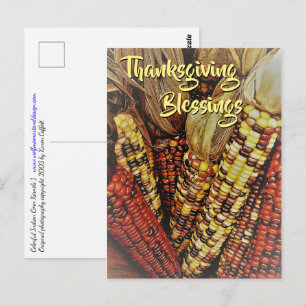 Färgfull indisk Maj Kernels Photo 2-Thanksgiving Vykort