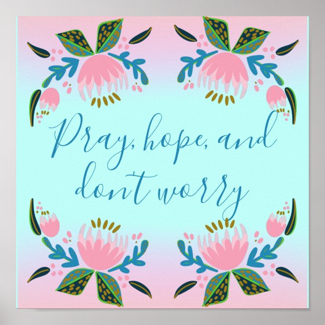 Färgfull inspirationskkatolsk citat poster (Framsidan)