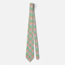 Färgfull inttrikat Mönster Pastel Tie Slips