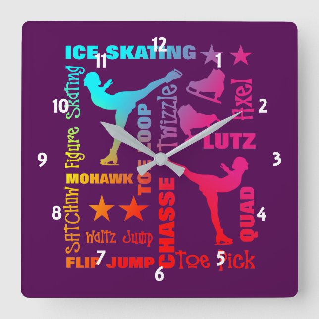 Färgfull isfär Skatterminologi typografi Fyrkantig Klocka (Framsida)