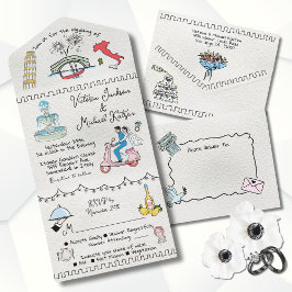Färgfull Italien Hand plockade funky  doodle bröll
