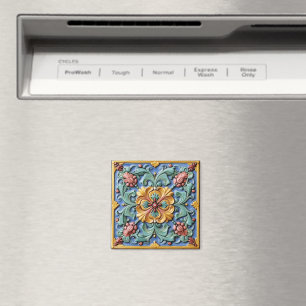 Färgfull italiensk Tile Mönster Magnet