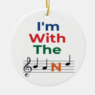 Färgfull jag är med Band Musik noter Music humor Julgransprydnad Keramik