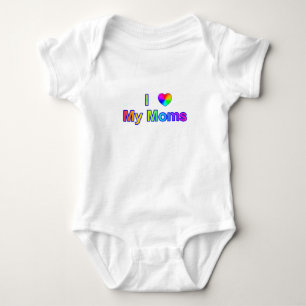 Färgfull jag hjärtar min Mammor T Shirt