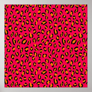 Färgfull jaguar skin sömlös mönster, djurkonst. poster