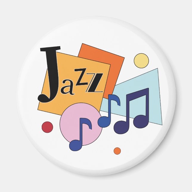 Färgfull Jazz Modern Art Design Magnet (Framsidan)