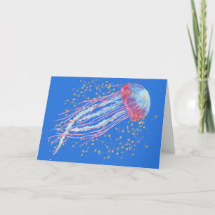 Färgfull jellyfish Birthday Kort