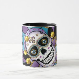 Färgfull Jester Skull Mugg