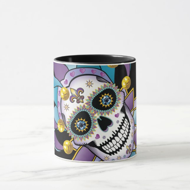 Färgfull Jester Skull Mugg (Center)