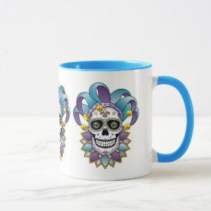 Färgfull Jester Skull Mugg