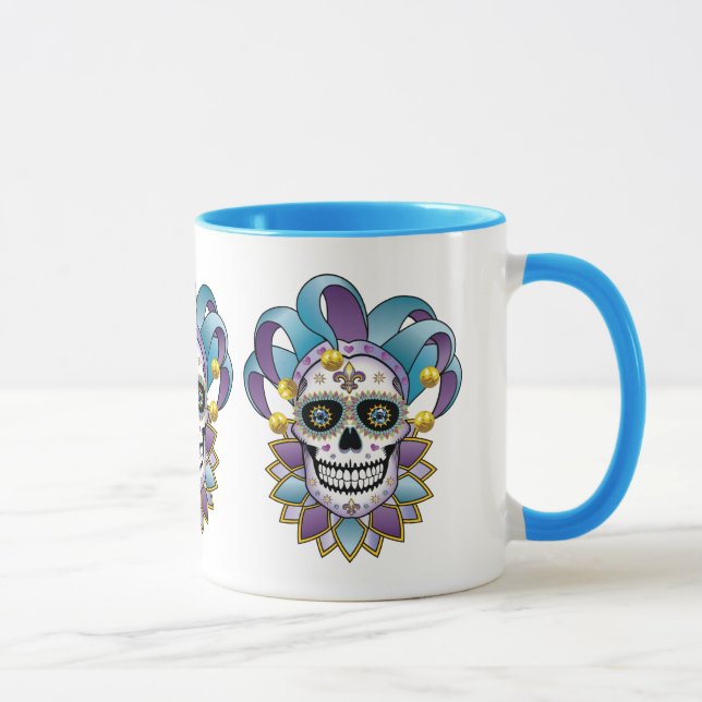 Färgfull Jester Skull Mugg (Höger)
