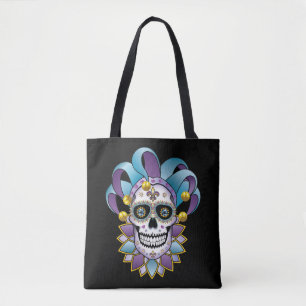 Färgfull Jester Skull Tygkasse