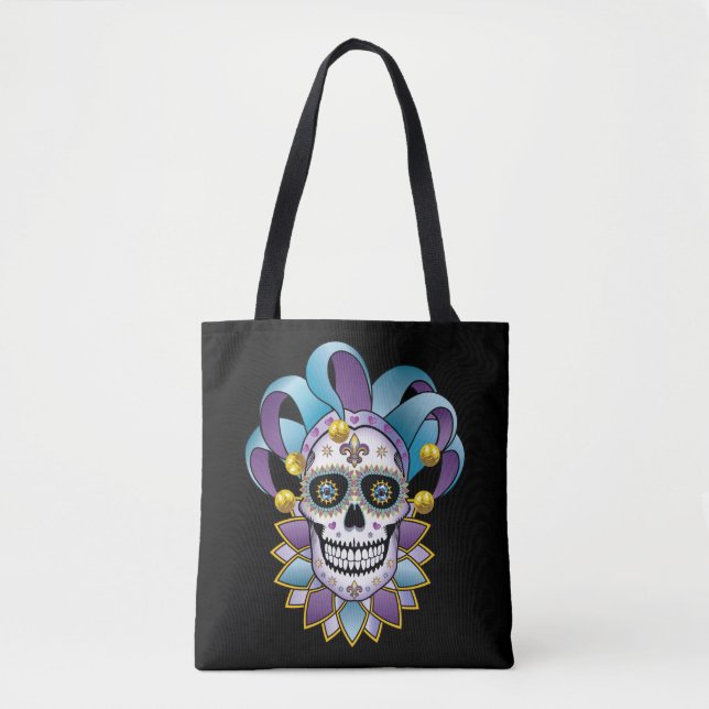 Färgfull Jester Skull Tygkasse (Framsida)