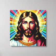 Färgfull Jesus canvas art!