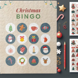 Färgfull jul Bingo Jigszawa Puzzle Pussel