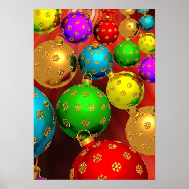 Färgfull jul Ornament Jamboree Poster (Framsidan)
