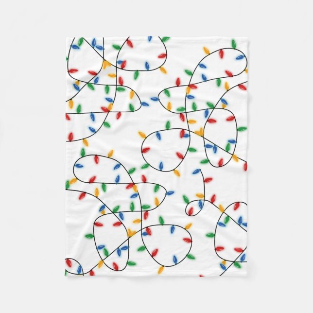 Färgfull julafton Ljus Mönster Fleecefilt (Framsidan)