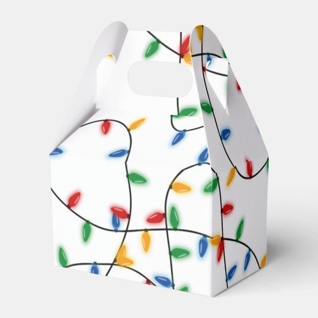 Färgfull julafton Ljus Mönster Presentaskar (Framsidan Sidan)