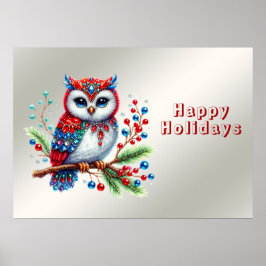Färgfull julafton Uggla Helgdag Poster