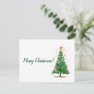 Färgfull Julgran Julkort