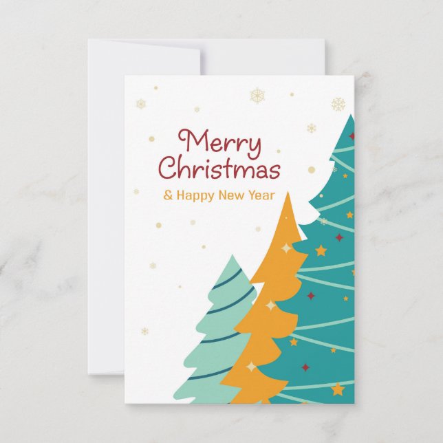 Färgfull Julgran. Kort (Framsida)