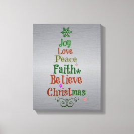 Färgfull Julgran Ord Canvastryck