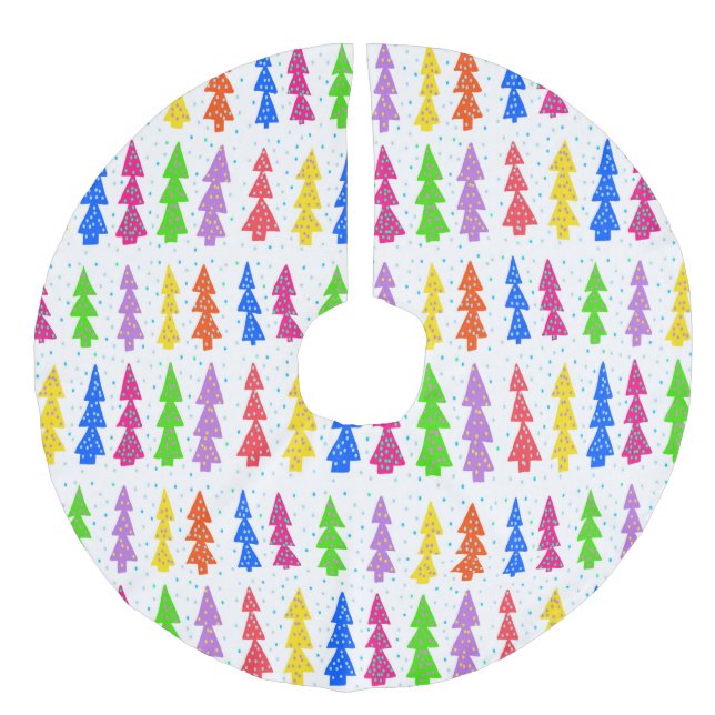 Färgfull Julgran-popkonst Julgransmatta Fusklinne (Framsidan)