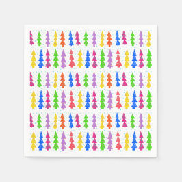 Färgfull Julgran-popkonst Pappersservett