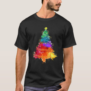 Färgfull Julgran Tie Dye Julfamilj M T Shirt