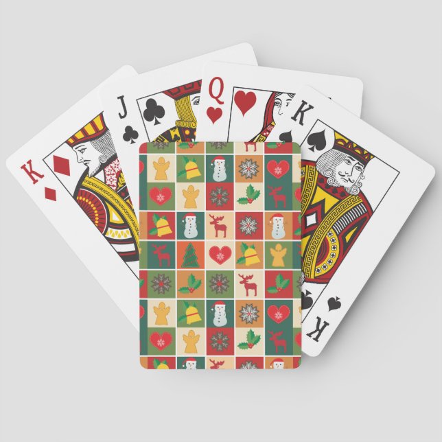 Färgfull julklapp spel kort (Baksidan)