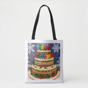 Färgfull jultomte tote Bag Tygkasse